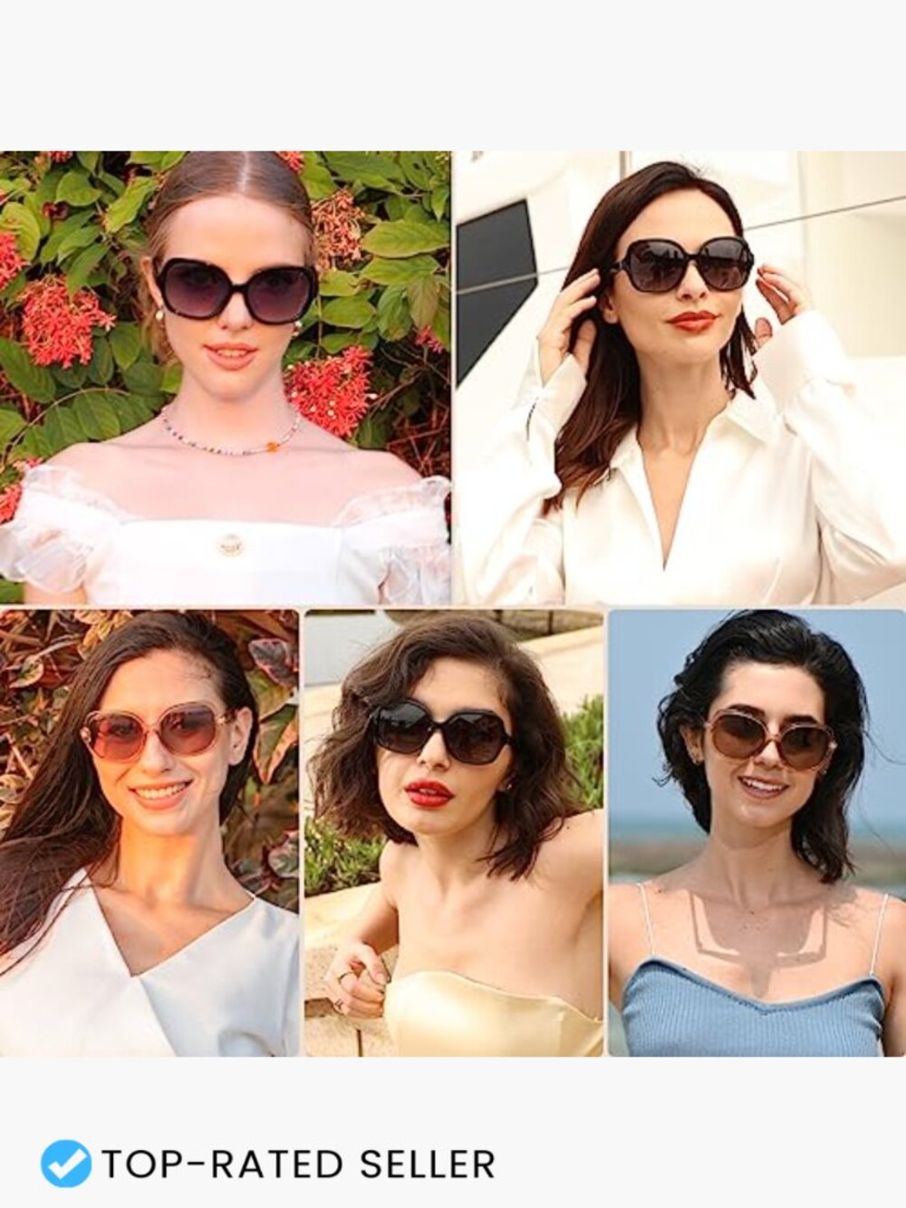 Oversized Square Polarized Sunglasses UV Protection Unisex Retro Shades - Picture 2 of 7